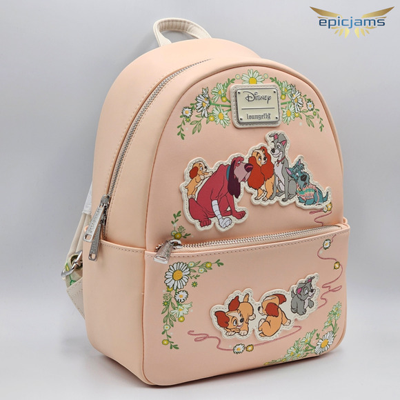Loungefly Disney Lady and the Tramp Daisy Portrait Floral Mini Backpack Bag New - Picture 3 of 6